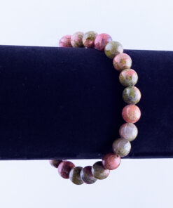 Kralen armband bont (groen/roze)