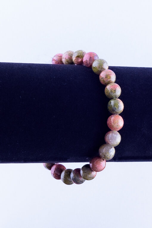 Kralen armband bont (groen/roze)