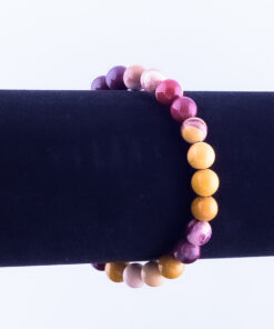 Kralen armband bont (bruin/geel)