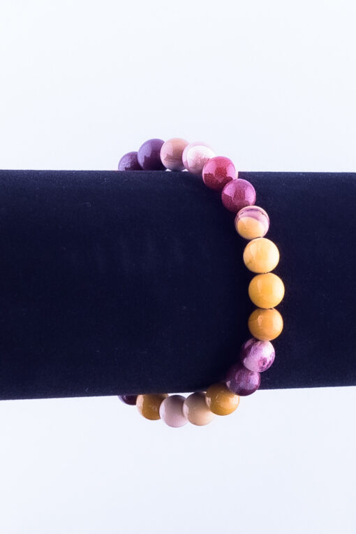 Kralen armband bont (bruin/geel)