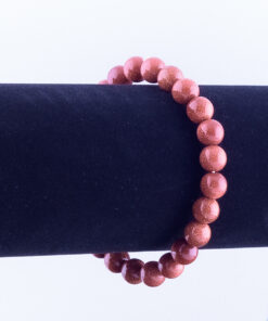 Kralen armband bruin met gouden glans