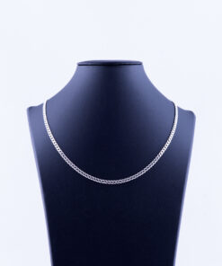 Zilveren ketting vlakke schakel 45 cm