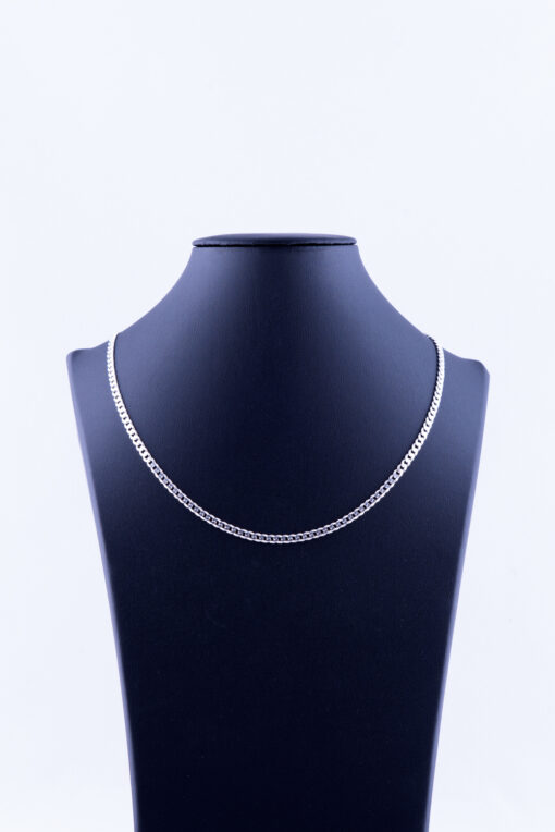 Zilveren ketting vlakke schakel 45 cm