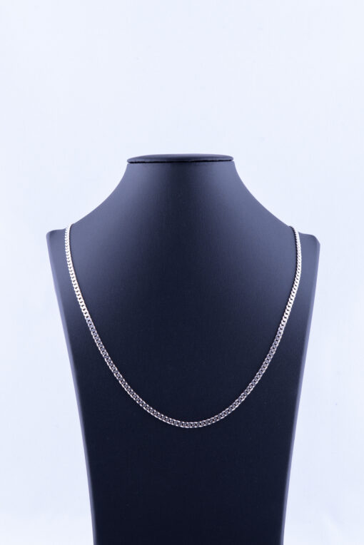 Zilveren ketting vlakke schakel 55cm