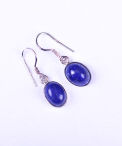 Lapislazuli oorhangers ovaal